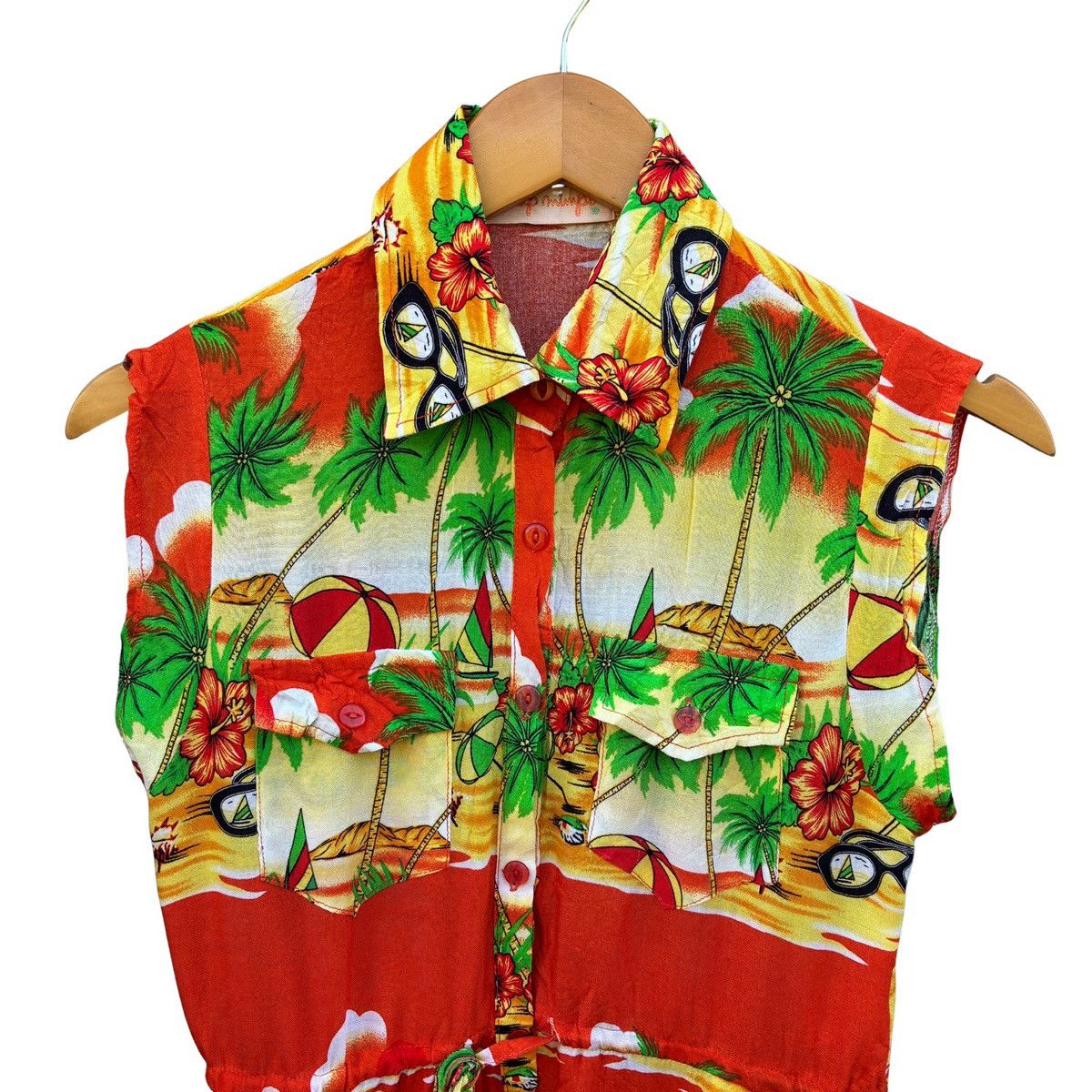 Japanese Brand ANAP MIMPI Tropical Hawaiian Sleeveless Dress Beach Summer Size S / US 4 / IT 40 - 5 Thumbnail