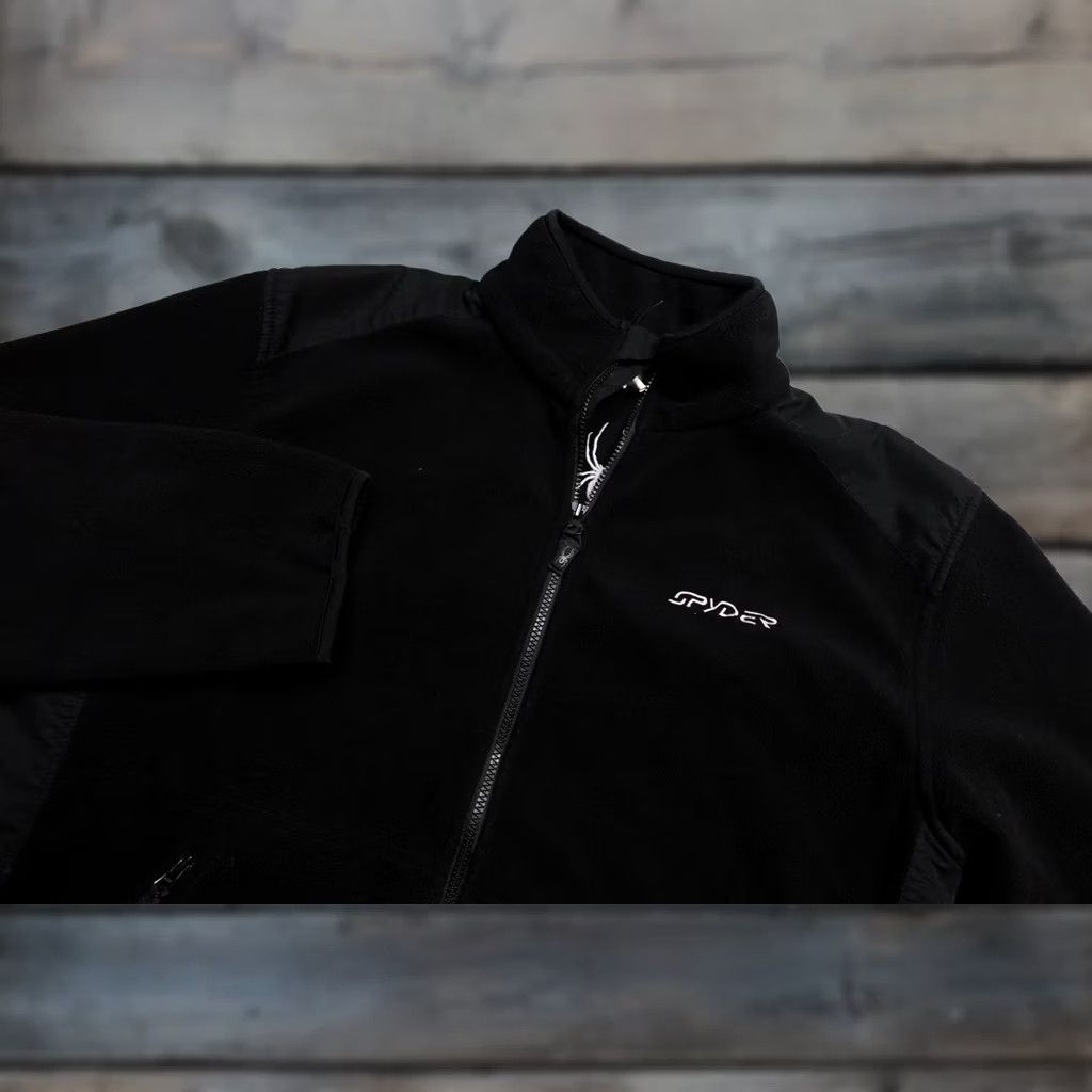 Spyder Spyder Fleece Jacket Mens XL Black Full Zip Lightweight Pockets Skiing Hiking Winter Regular Fit Size US XL / EU 56 / 4 - 1 Thumbnail