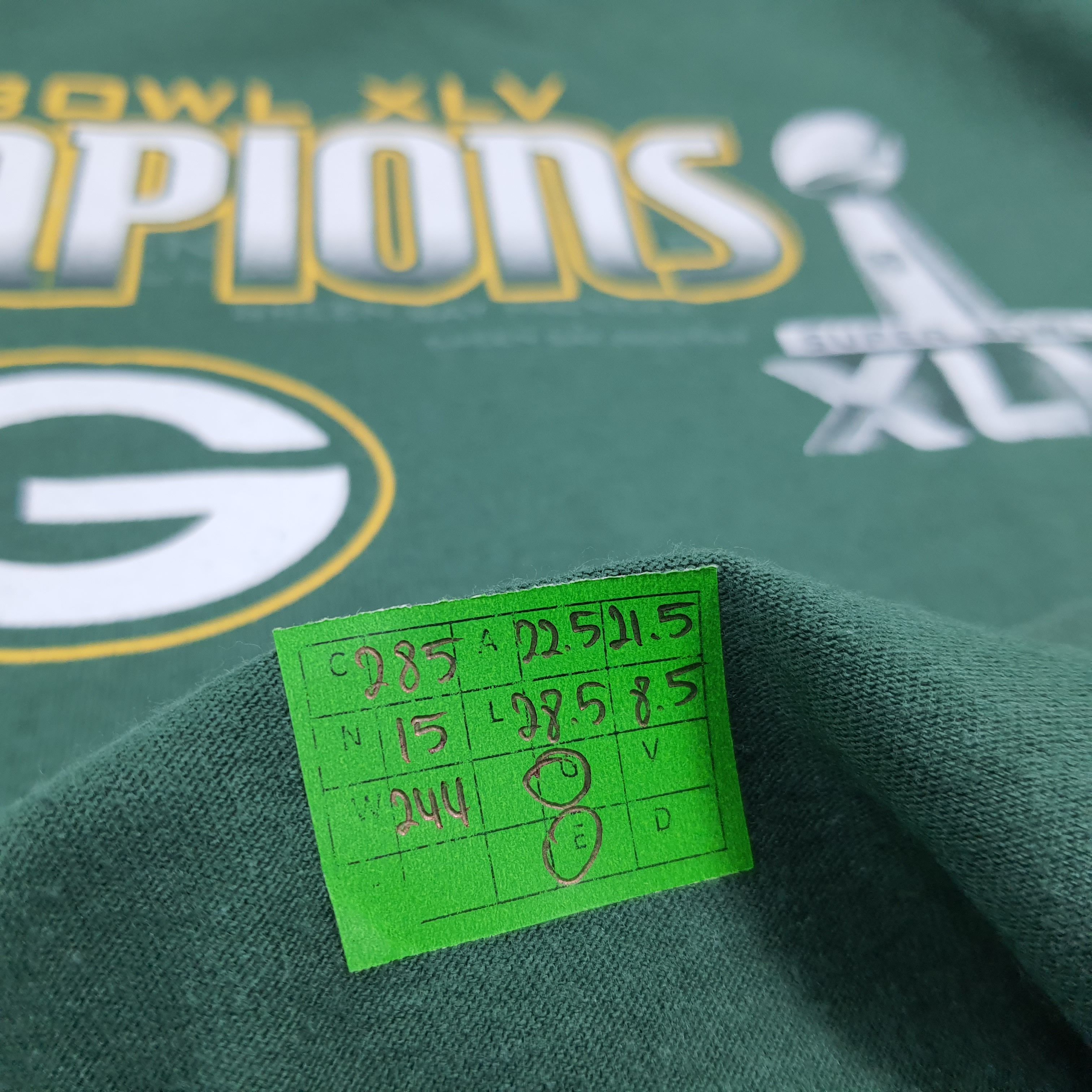Vintage Vintage Green Bay Packers Super Bowl XLV Tshirt C285N15 Size US L / EU 52-54 / 3 - 8 Thumbnail