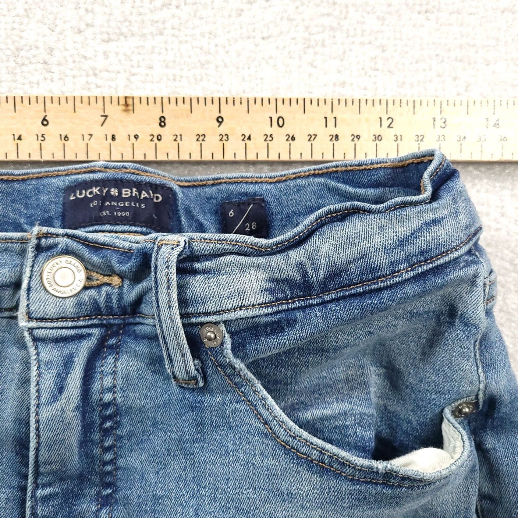Lucky Brand Lucky Brand Skinny Jeans Womens 6 Ripped Frayed 26 x 28 Denim Blue 5-Pocket Regular Mens? Womens Size 28" / US 6 / IT 42 - 4 Thumbnail