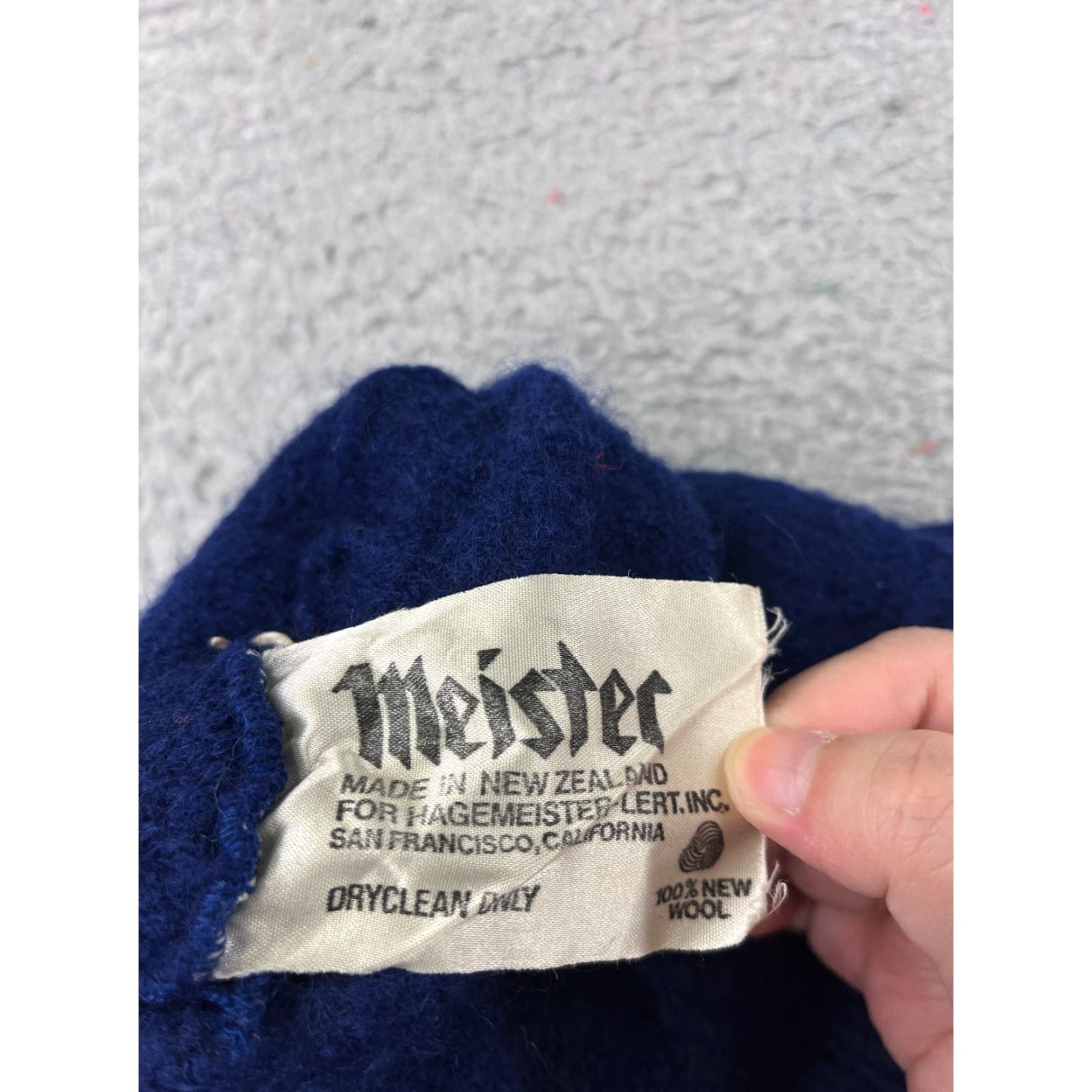 Rainbow VINTAGE Meister Beanie Toque Adult One Size Blue Rainbow Wool Made New Zealand Pom Hat Mens Beanie 90s Ski Size ONE SIZE - 7 Thumbnail
