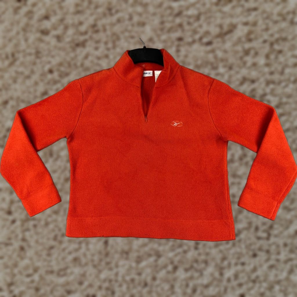 Reebok VINTAGE Reebok Sweater Womens M Red 1/4 Zip Mock Neck Polyester Fleece Casual Size M / US 6-8 / IT 42-44 - 1 Thumbnail