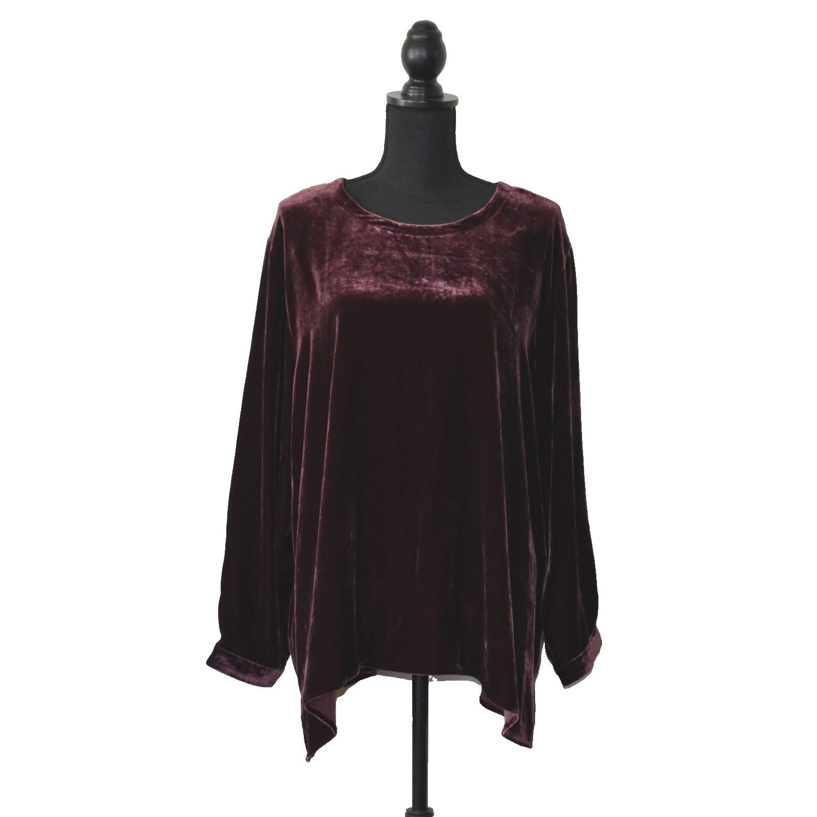 Eileen Fisher NWT EILEEN FISHER Velvet Long Sleeve Round Neck Top 2X $248 Size XXL / US 16-18 / IT 52-54 - 1 Thumbnail