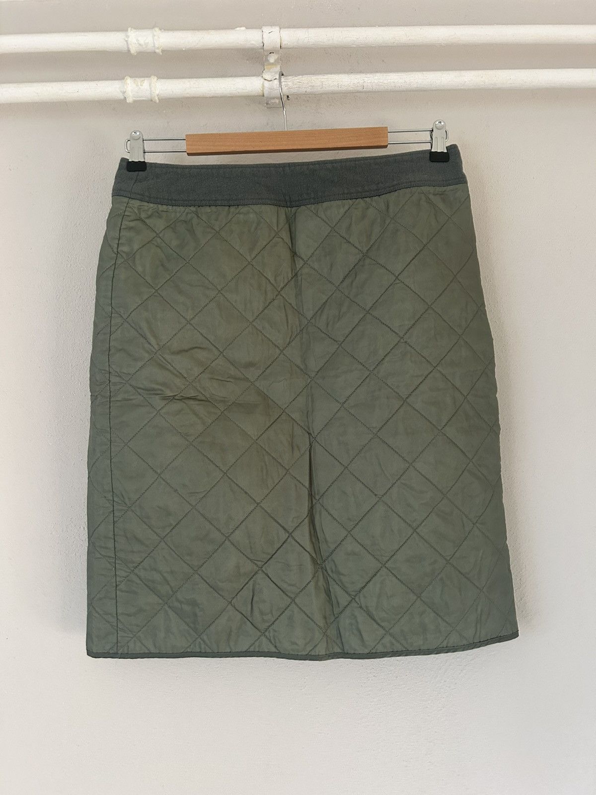 Dries Van Noten Quilted Green Midi Skirt Size 27" / US 4 / IT 40 - 1 Thumbnail