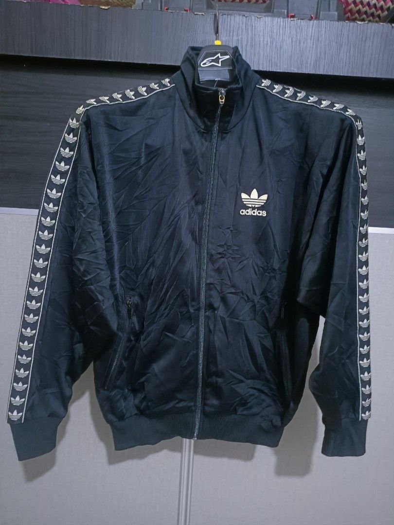 image of Adidas Sidetape Tracktop in Black, Men's (Size Small)
