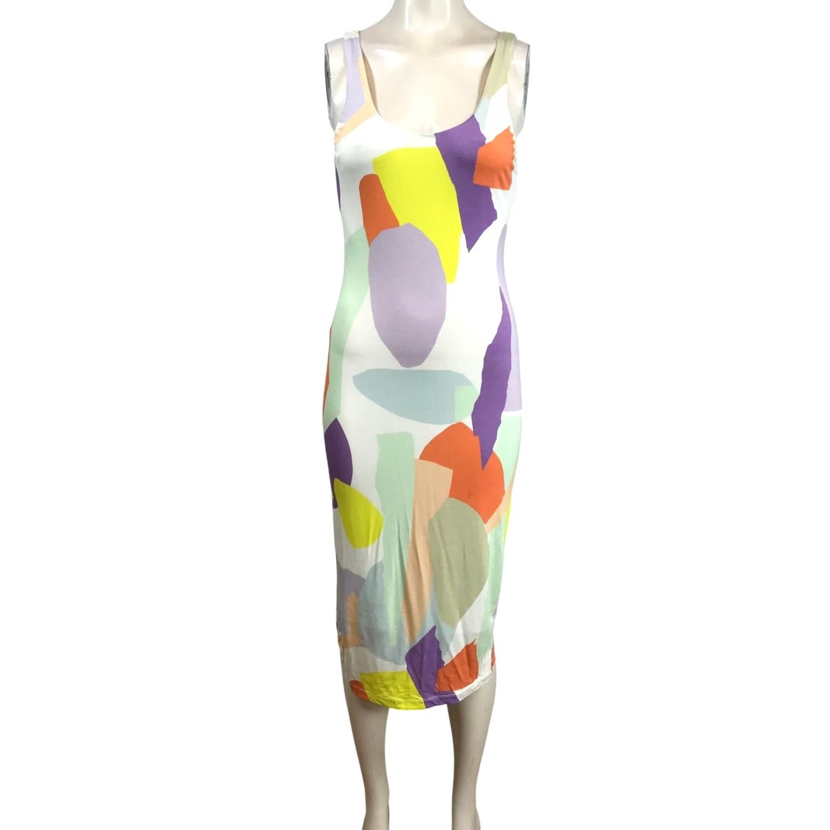 Alice + Olivia Alice + Olivia Abstract Geometric Print Bodycon Midi Dress Multicolor Size 2 Size XS / US 0-2 / IT 36-38 - 2 Thumbnail
