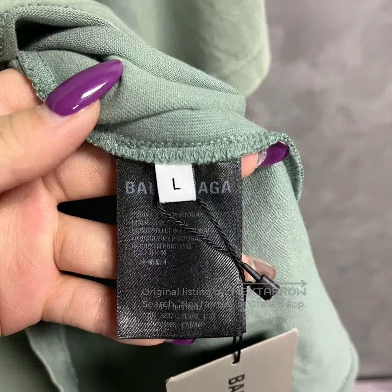Balenciaga Balenciaga Green classic logo printed short-sleeve T-shirt Size US L / EU 52-54 / 3 - 4 Thumbnail