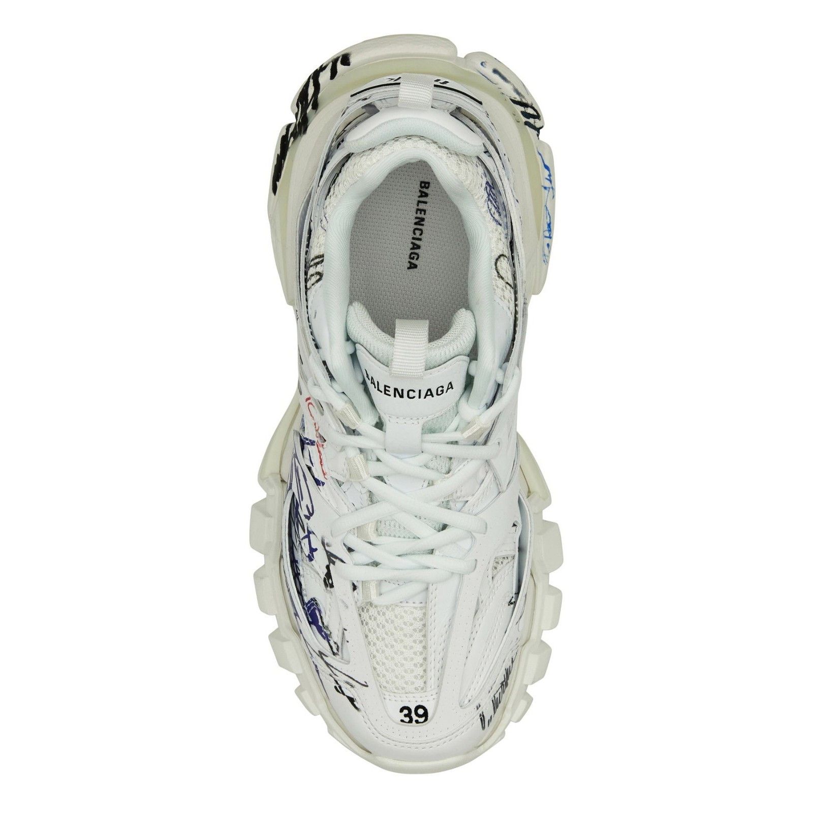 BALENCIAGA Track Graffiti White Mesh Sneakers New And Authen