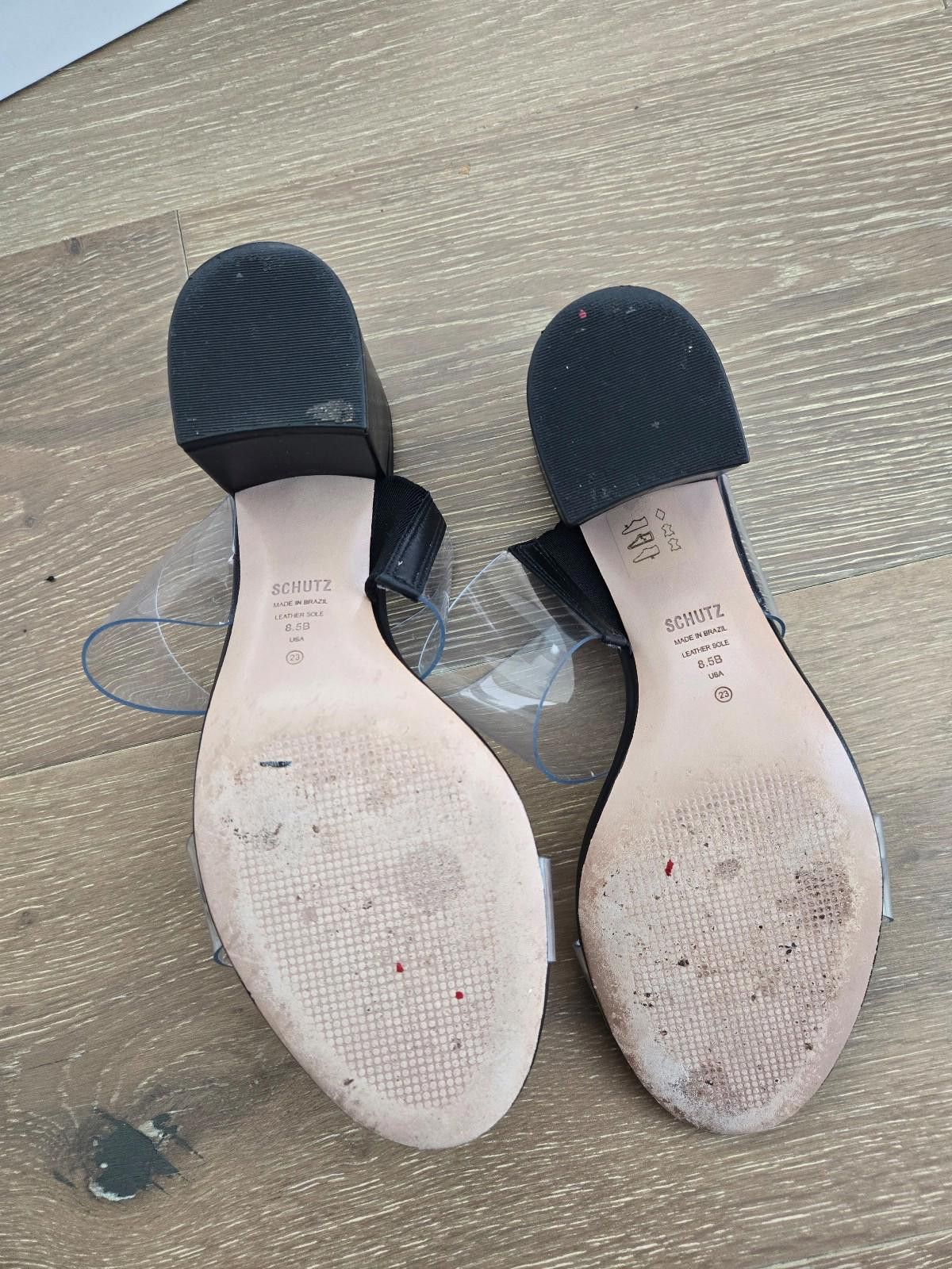 Other Schutz Victorie Vinyl & Leather Sandal Size US 8.5 / IT 38.5 - 3 Thumbnail