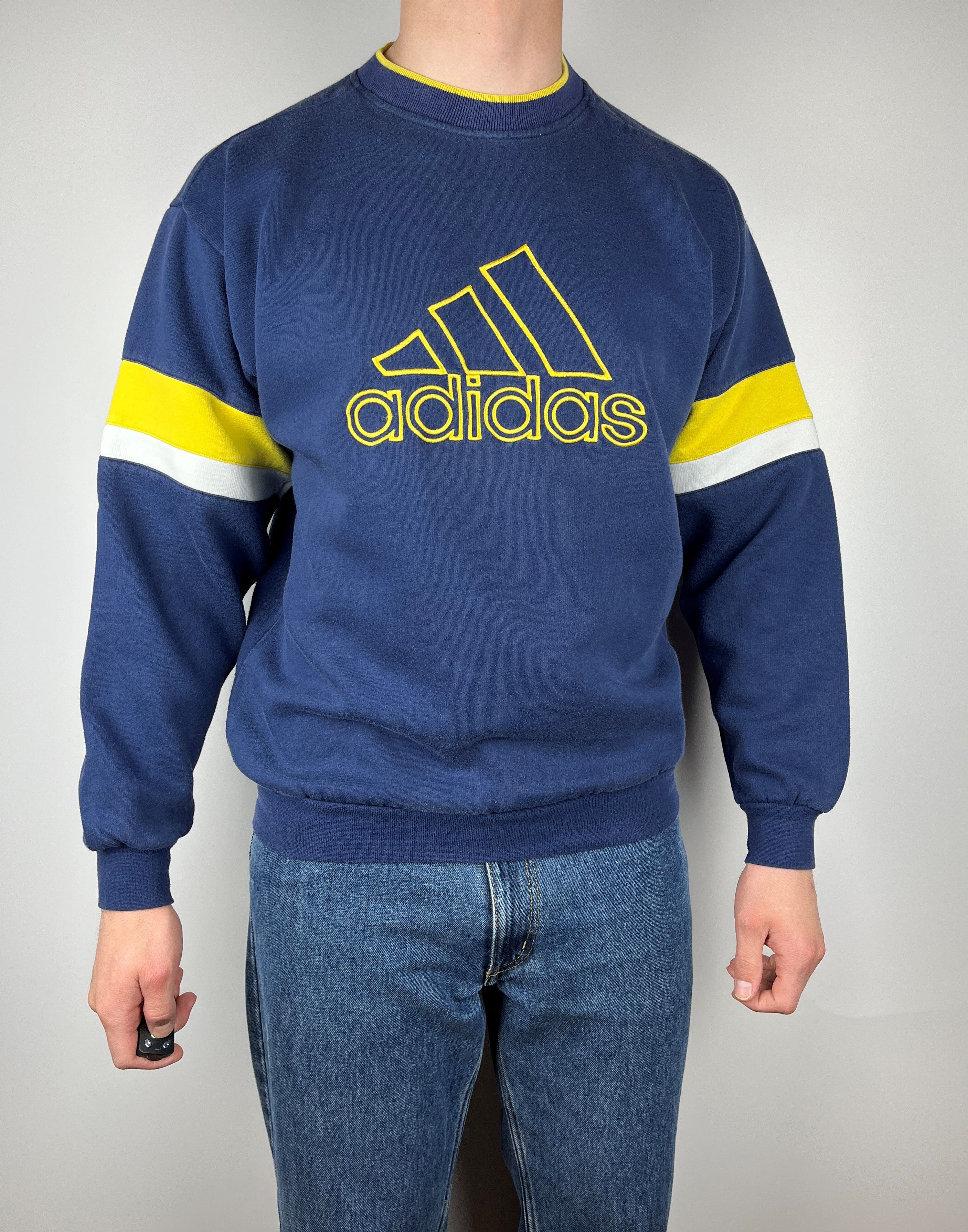 Adidas × Vintage 90's Adidas Big Embroidered Logo Vintage Sweatshirt Size US M / EU 48-50 / 2 - 1 Thumbnail