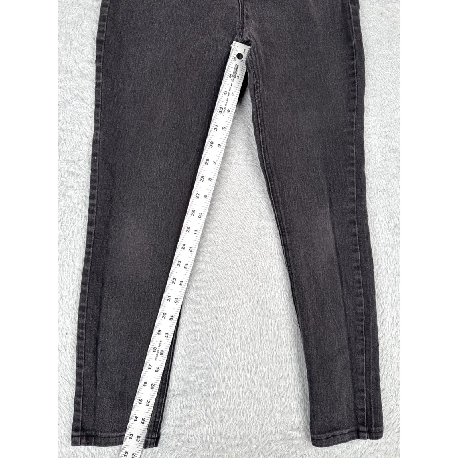 Vintage No Boundaries Jeans Women Junior 5 Black Denim Skinny Button Fly Mid Rise 23X24 Cotton Size 27" / US 4 / IT 40 - 7 Thumbnail