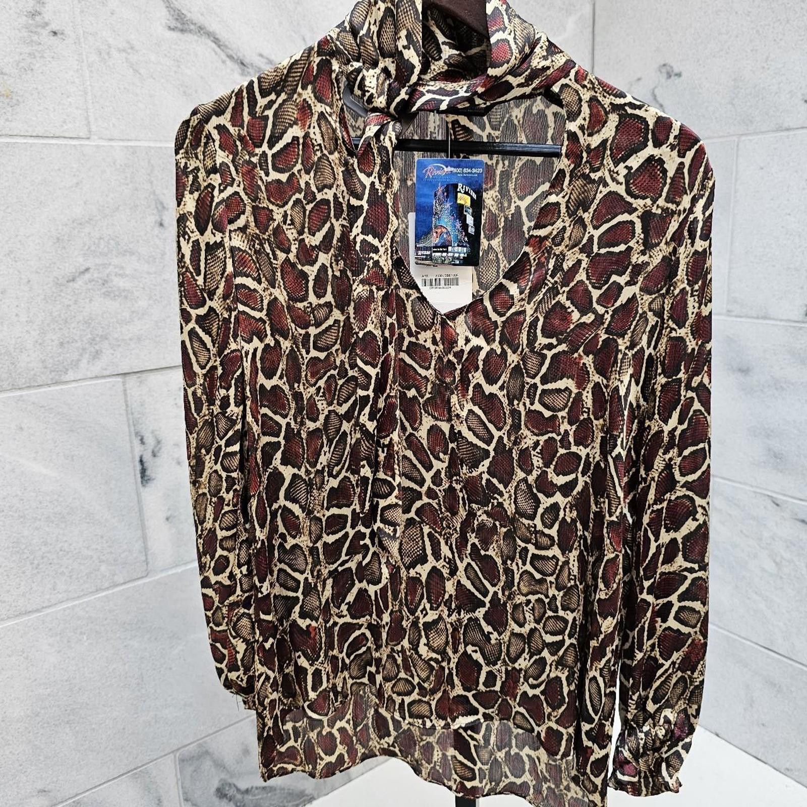 Zara Zara Women's Animal Print Blouse Size ONE SIZE - 1 Thumbnail
