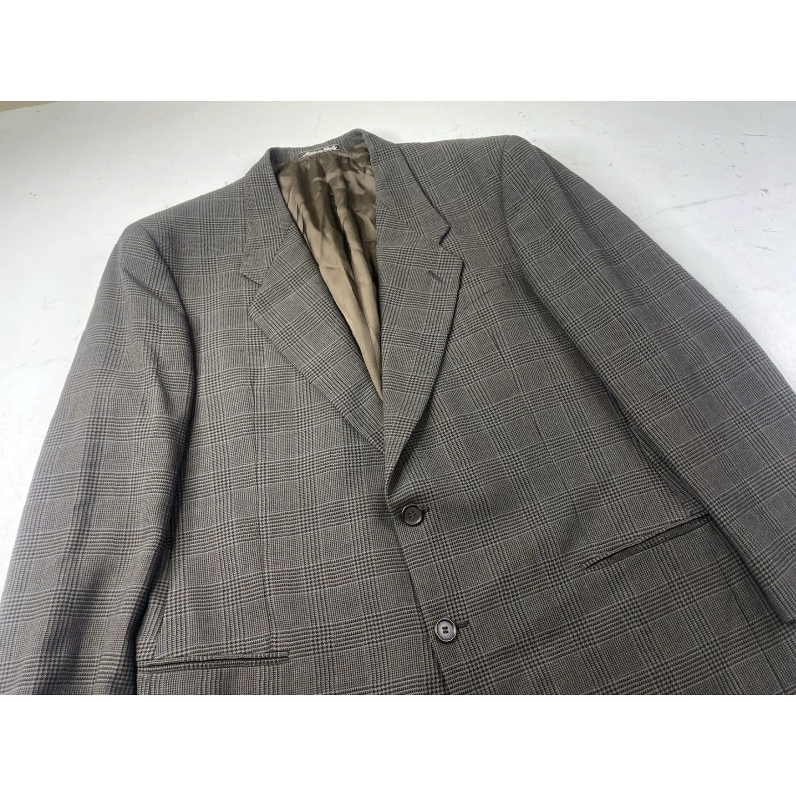 Giorgio Armani Giorgio Armani Collezioni Sport Coat Blazer Men 44R Brown Plaid Wool Size 44R - 2 Thumbnail