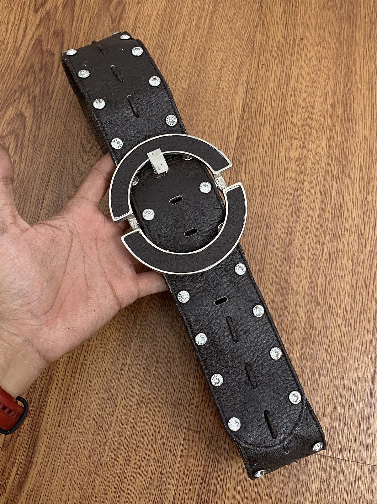 If Six Was Nine × Japanese Brand × Le Grande Bleu (L.G.B.) Crystal genuine leather belt Size ONE SIZE - 2 Thumbnail