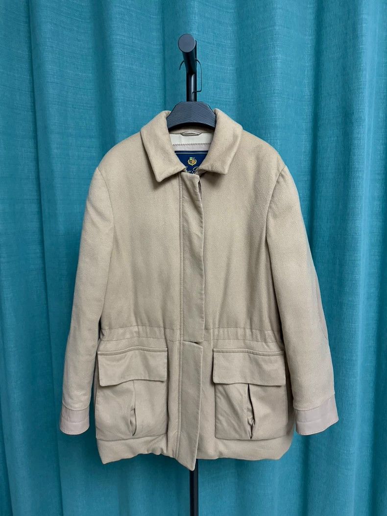 Loro Piana LORO PIANA Cashmere lined goose down jacket coat Size L / US 10 / IT 46 - 1 Thumbnail