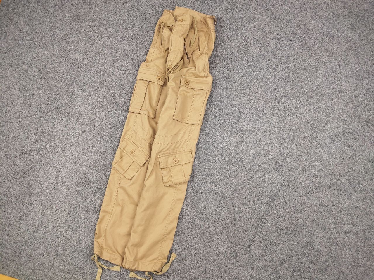 If Six Was Nine Vintage Le Grande Bleu Style Y2K Baige Baggy Cargo Pants Size US 34 / EU 50 - 3 Thumbnail