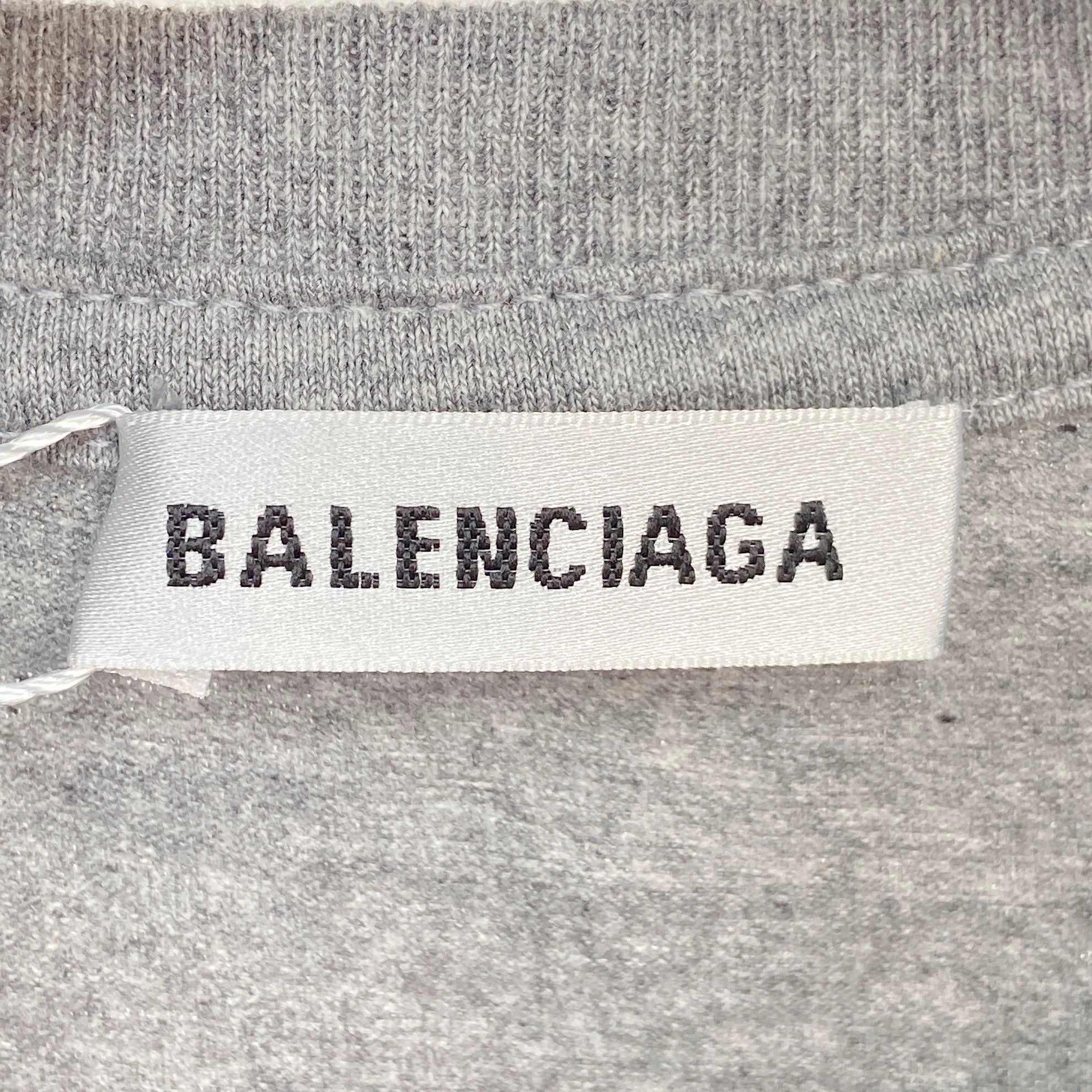 Balenciaga Balenciaga Gray Logo Crew Neck Short-Sleeve Tee S Size S / US 4 / IT 40 - 7 Thumbnail