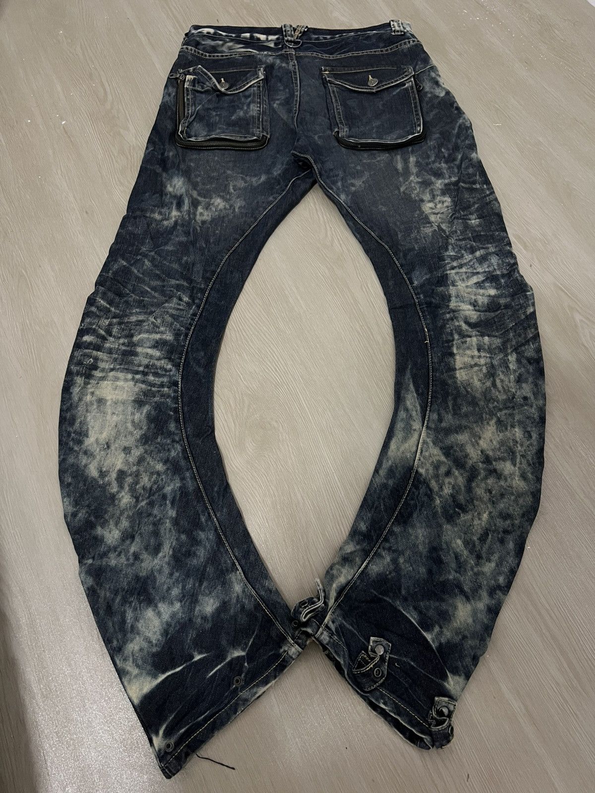 Japanese Brand PPFM Multi Pocket Curve Denim Pants Size US 32 / EU 48 - 2 Thumbnail