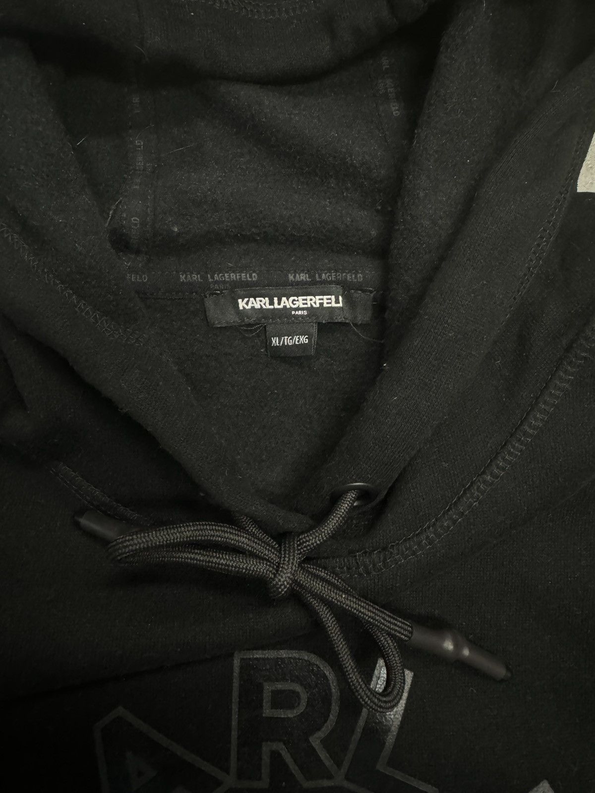 Karl Lagerfeld Karl Lagerfeld Black Circle Logo Hooded Sweatshirt Size US XL / EU 56 / 4 - 4 Thumbnail