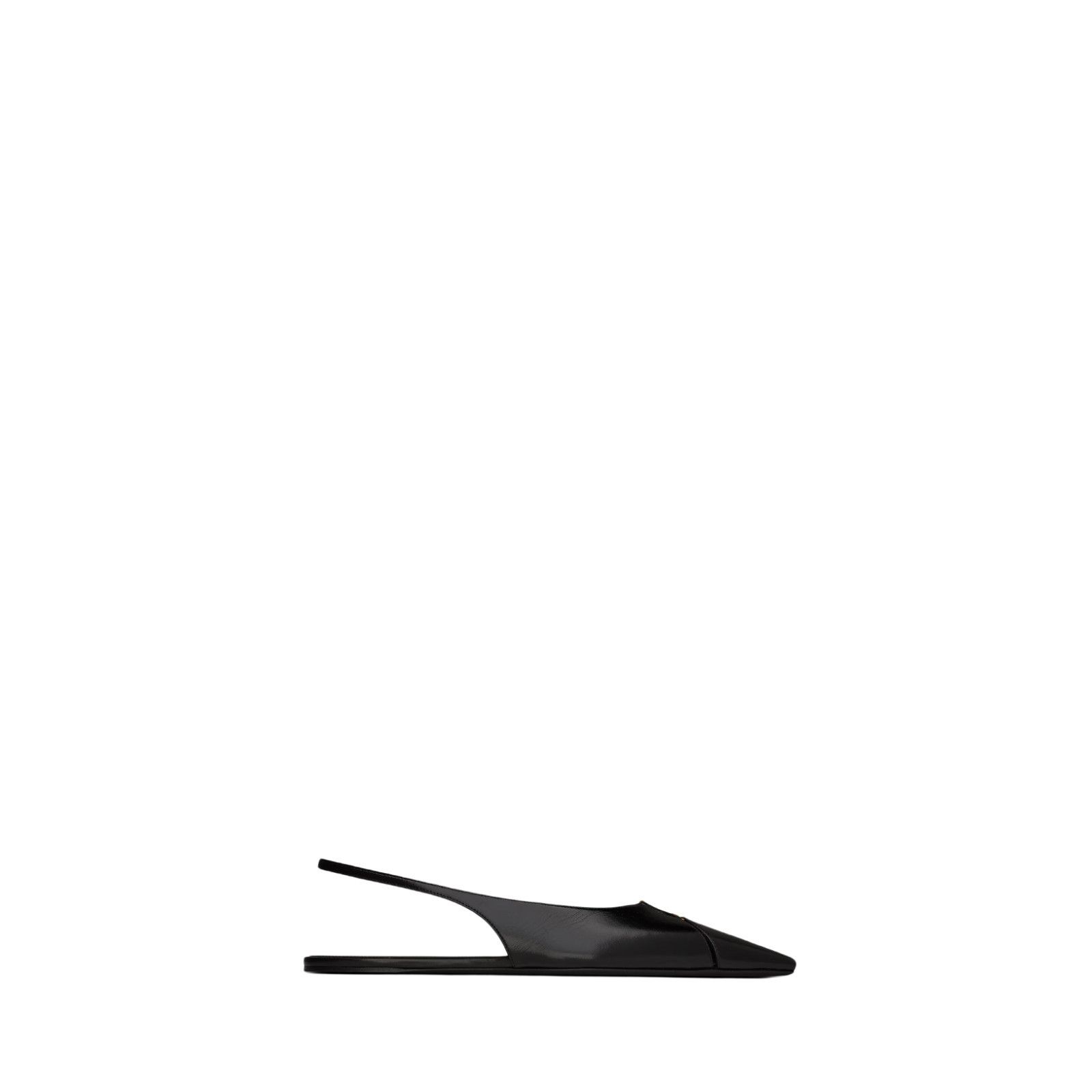 SAINT LAURENT Babylone $1050 Black Smooth Leather Flats New