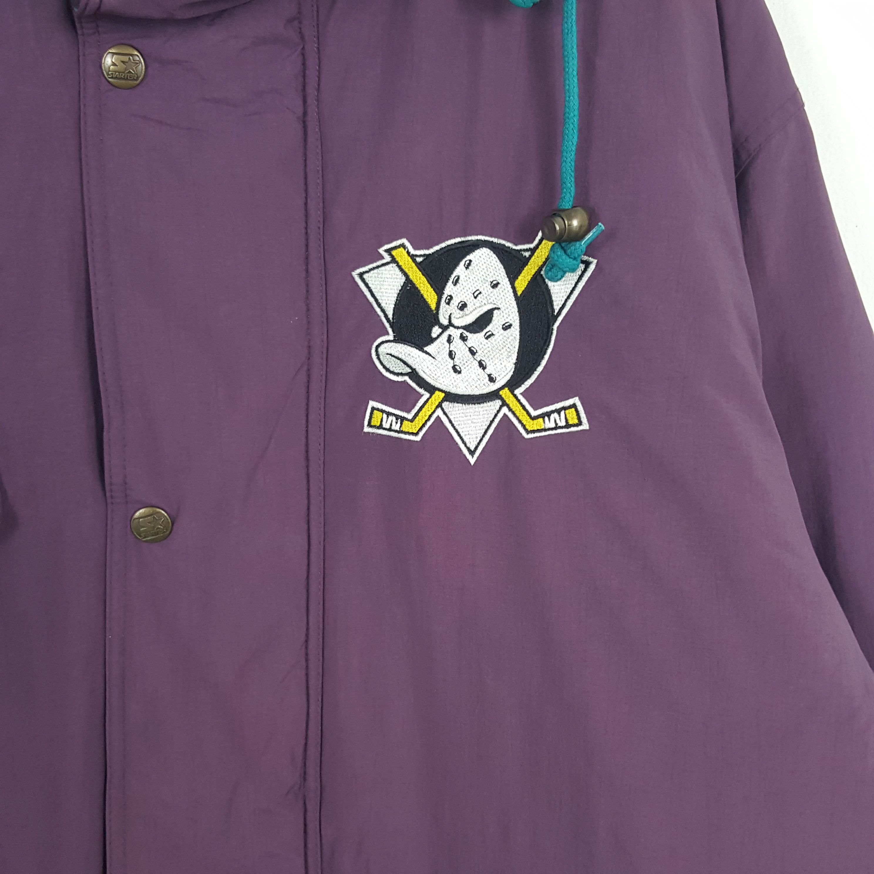 NHL × Starter × Vintage Vintage Starter Mighty Ducks American NHL Team Jacket Size US XL / EU 56 / 4 - 2 Thumbnail
