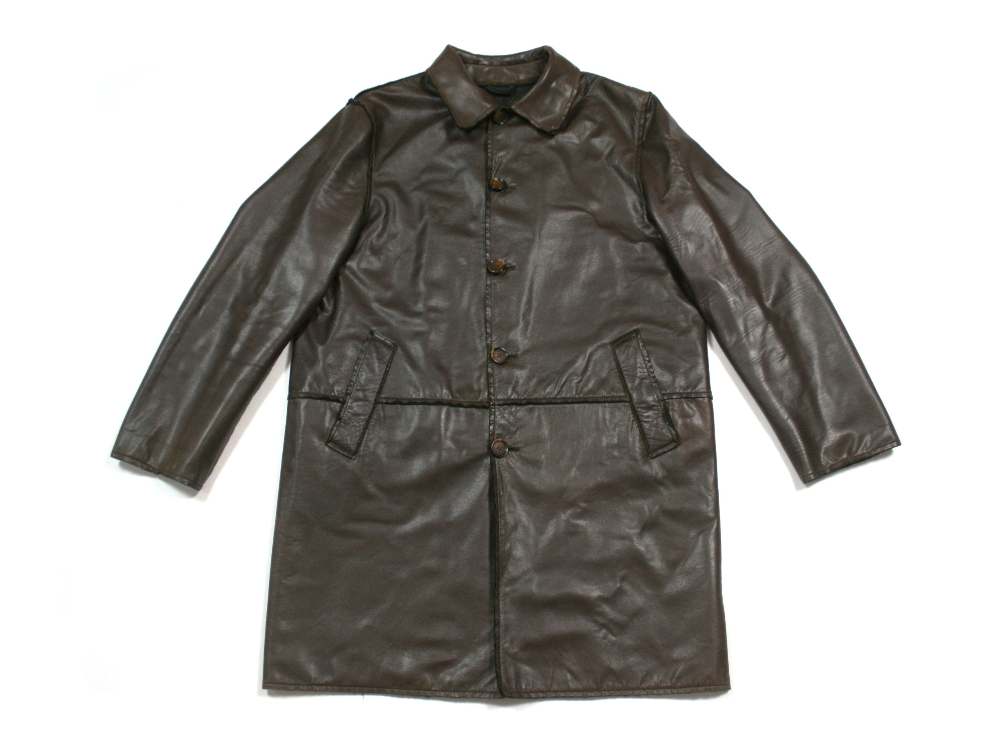 Dolce & Gabbana A/W94 "Gangster" Leather Long Overcoat Vintage Size US M / EU 48-50 / 2 - 1 Thumbnail