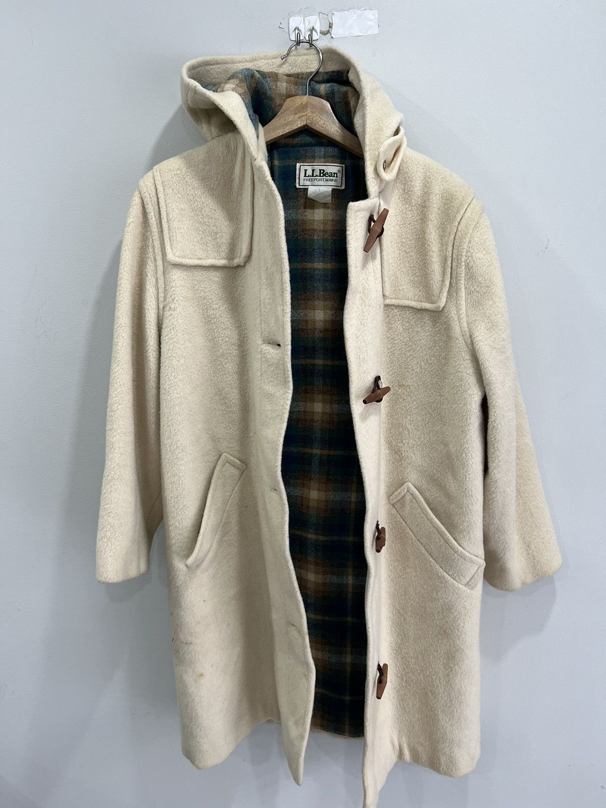 L.L. Bean Vintage 90s LL Bean Toggle Coat Jacket Plaid Lined Size US S / EU 44-46 / 1 - 6 Thumbnail