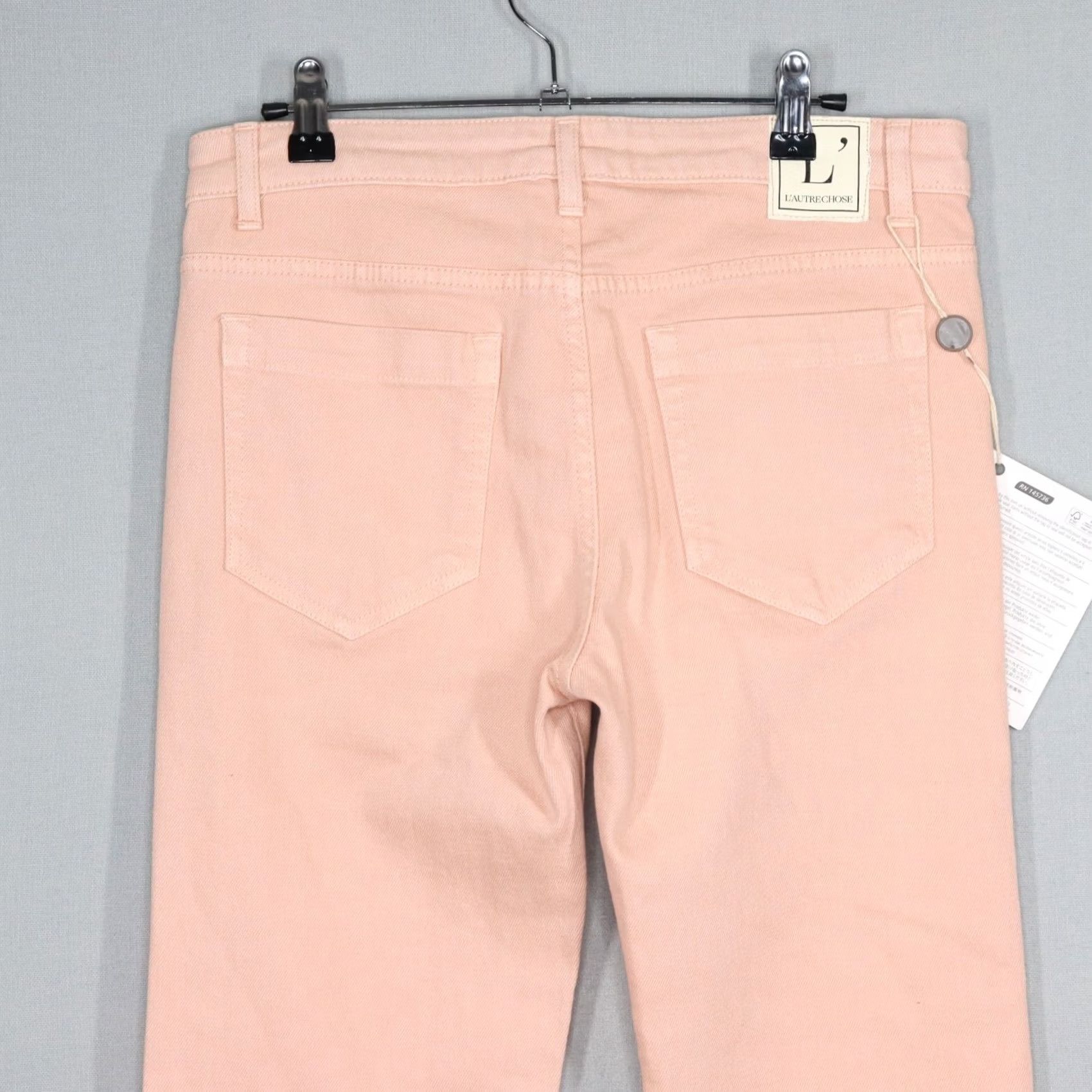 Vintage L'autre Chose Jeans Womens 29 Blush Pink Flare Leg Made in Italy NWT Denim Zip Adult Womens Size 29" - 6 Thumbnail