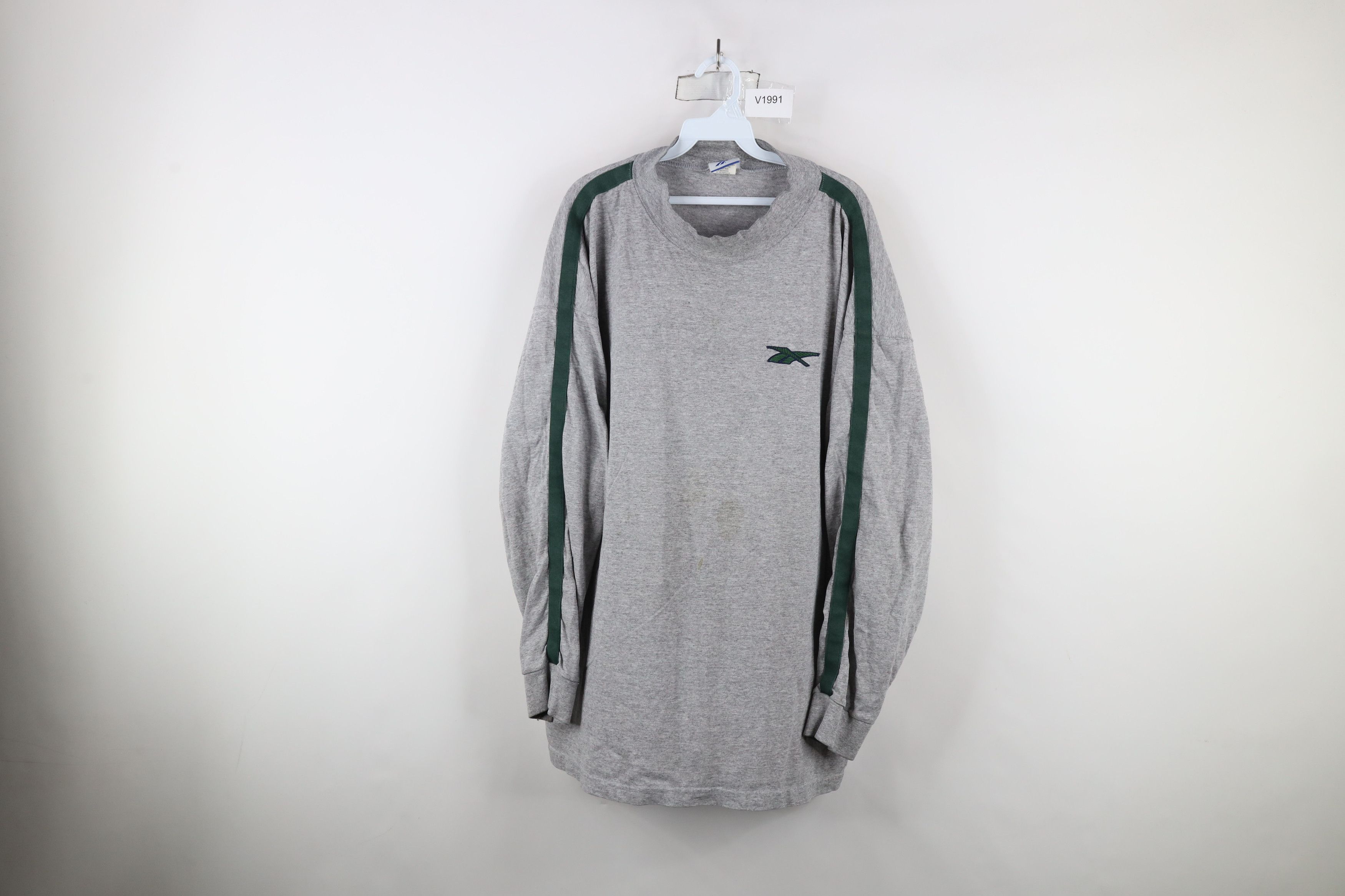 Reebok × Vintage Vintage 90s Reebok Logo Mock Neck Long Sleeve T-Shirt Size US XXL / EU 58 / 5 - 1 Thumbnail