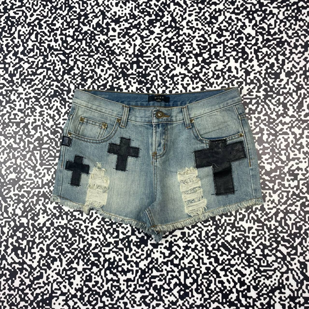 Seditionaries Vintage Y2K Japanese Cross Logo Mini Shorts Sexy Retro Style Size 29" - 5 Thumbnail