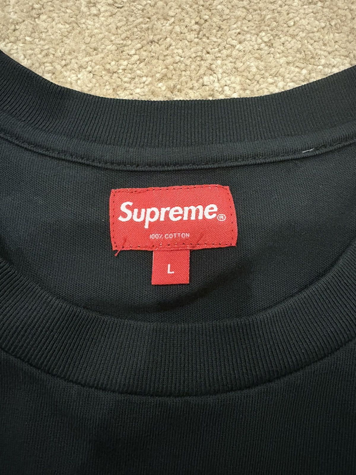 Supreme Supreme Arabic Logo Washed S/S Tee Black - Size L Size US L / EU 52-54 / 3 - 3 Thumbnail