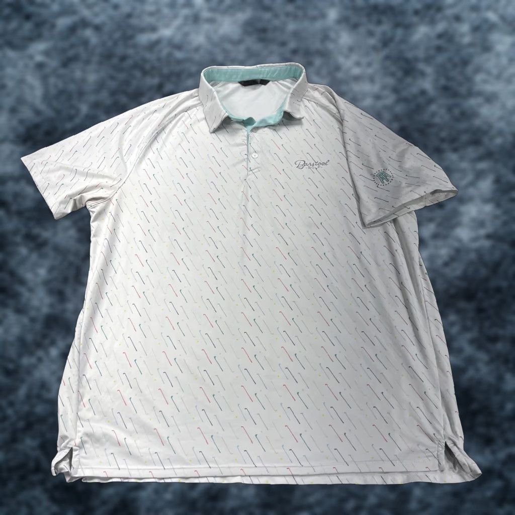 Vintage UNRL Polo Shirt Mens XL White Abstract Barstool Golf Performance Stretch AOP Polo Shirt Mens XL White Abstract Barstool Golf Performance Stretch AOP Size US XL / EU 56 / 4 - 1 Thumbnail