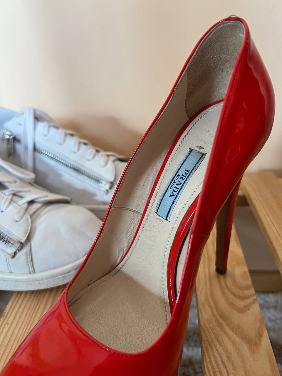Prada Women High Heels Prada Red Size 37,5 Leather Size US 7.5 / IT 37.5 - 19 Thumbnail