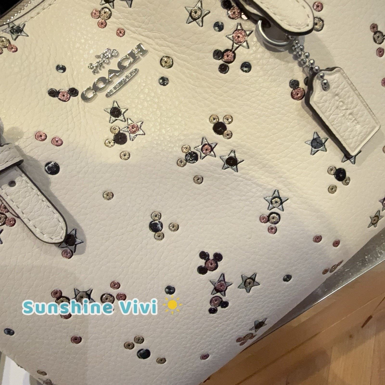 Coach NWT Coach Mollie Tote Bag 25 Star CCV87 Silver Chalk Multi Size ONE SIZE - 2 Thumbnail