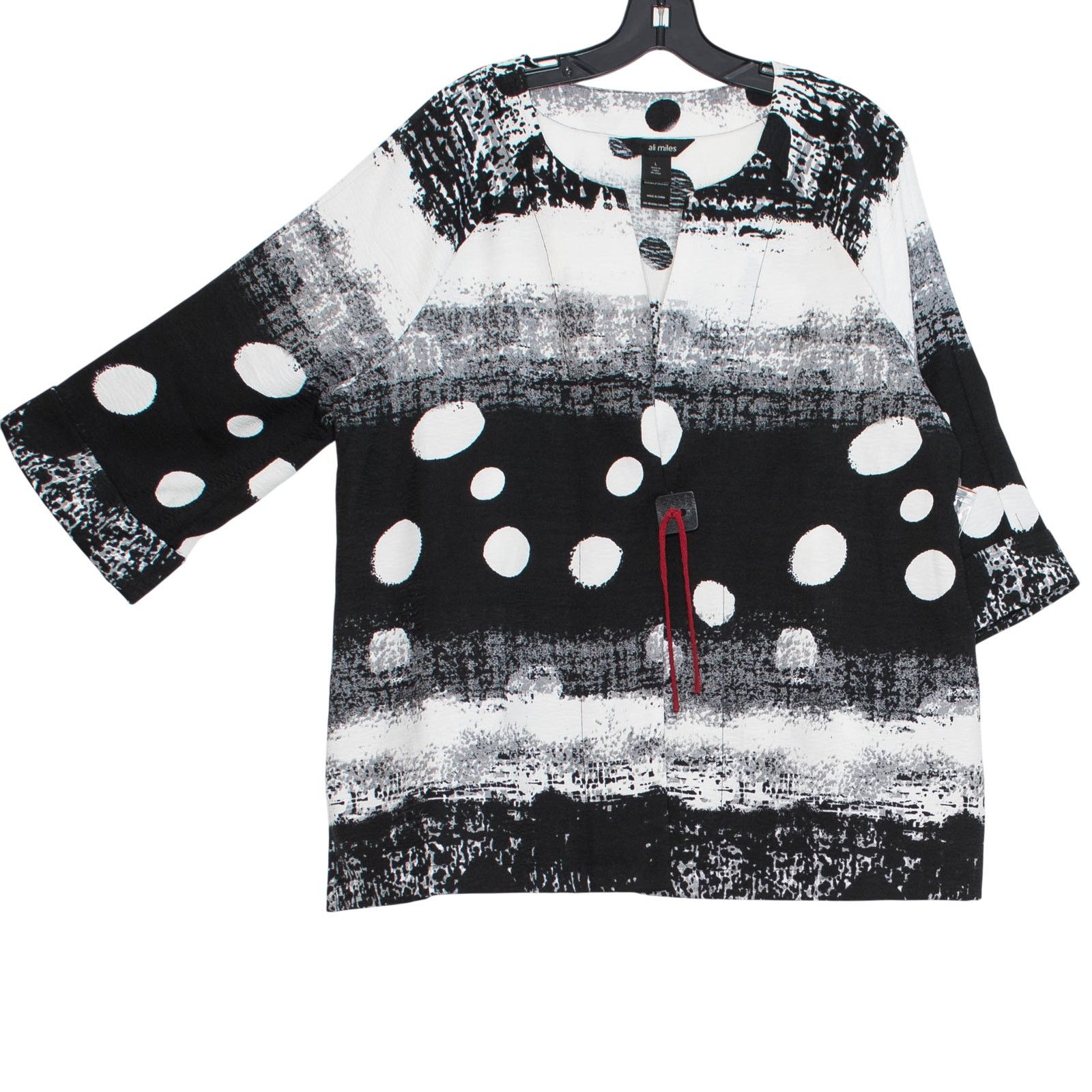 Other NWT Ali Miles Abstract Jacket Black White Artsy Button L Size L / US 10 / IT 46 - 2 Thumbnail