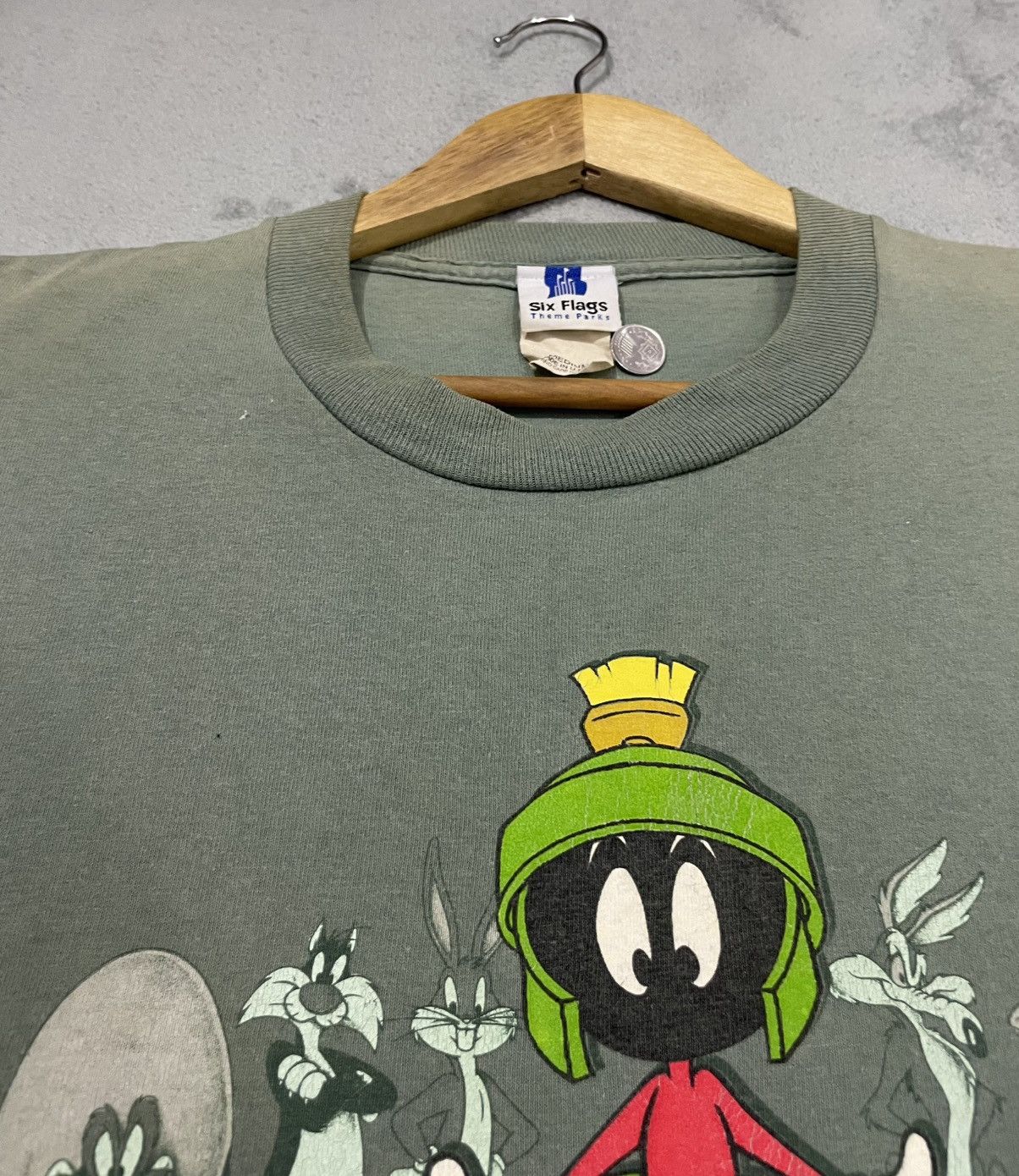Cartoon Network × Vintage × Warner Bros VINTAGE ‘90 Marvin The Martian Tshirt(faded) Size US M / EU 48-50 / 2 - 6 Thumbnail