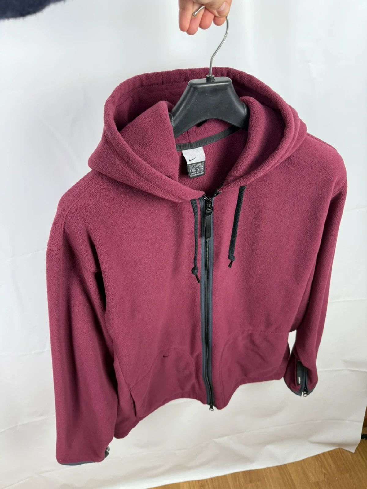 Nike Nike Vintage Fleece Full Zip Hoodie 00s size L Size US L / EU 52-54 / 3 - 5 Thumbnail