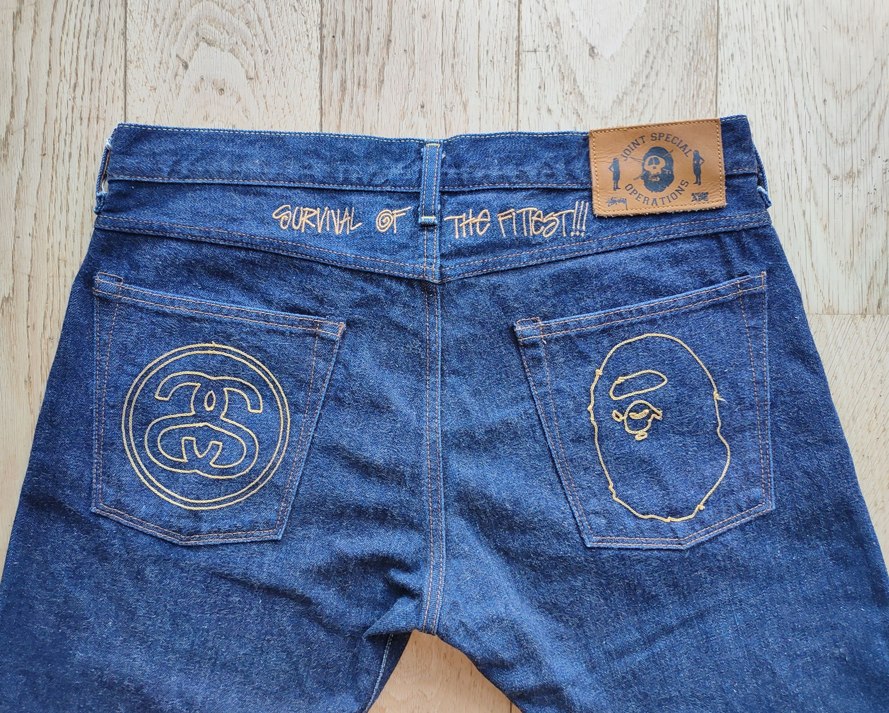Bape × Stussy Rare Bape x Stussy Collaboration Jeans Size US 33 - 6 Thumbnail