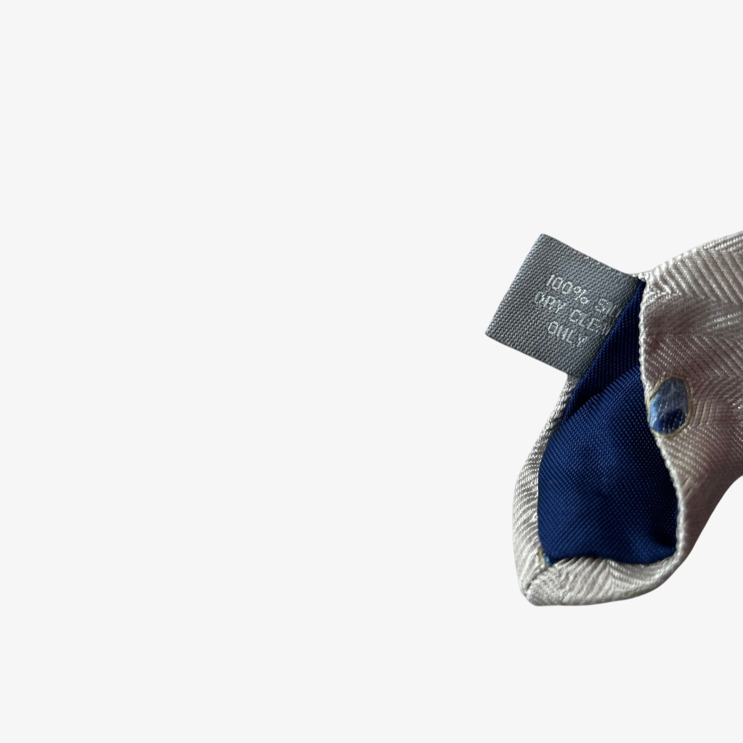 Nicole Miller Vintage 90s Nicole Miller Blue Geometric Print Grey Silk Tie Size ONE SIZE - 3 Thumbnail