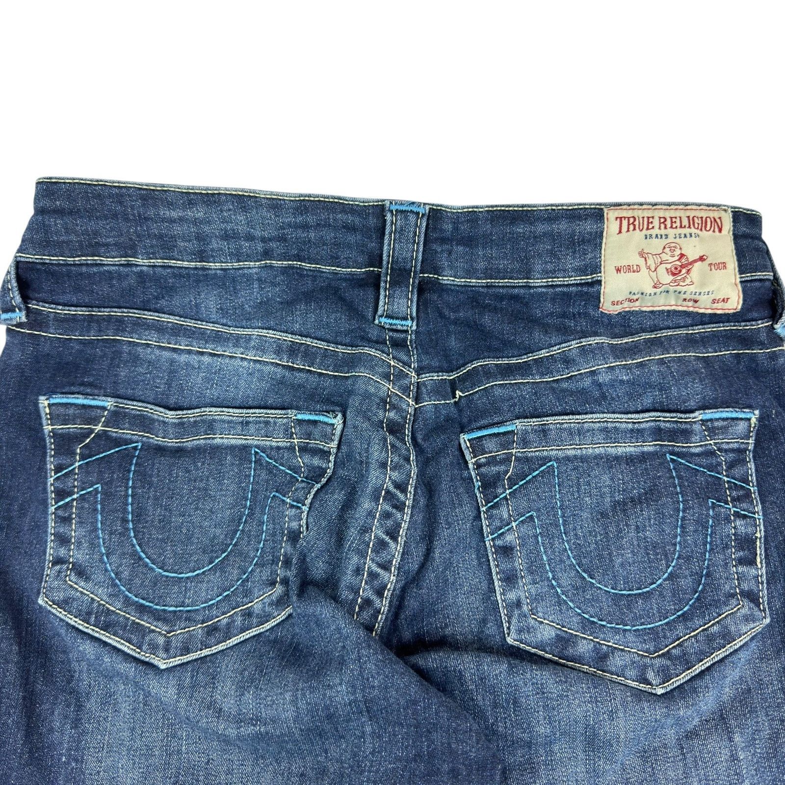 True Religion True Religion Halle Women Blue Mid Rise Super Skinny Jean 29 Size 29" - 3 Thumbnail