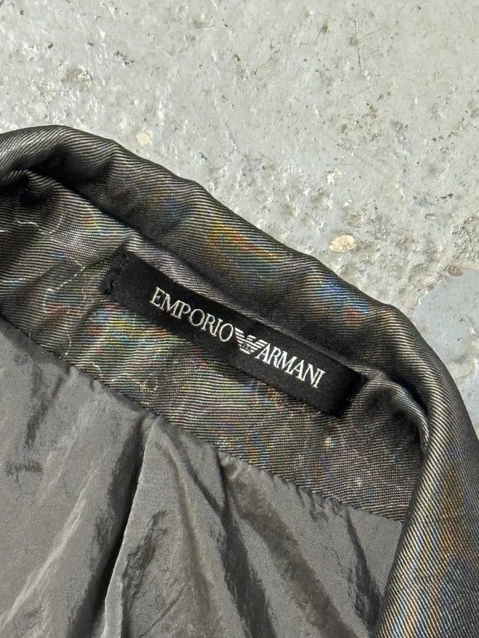 Designer × Emporio Armani × Vintage AW2019 Emporio Armani Metallic Black Buttoned Jacket Size US M / EU 48-50 / 2 - 7 Thumbnail