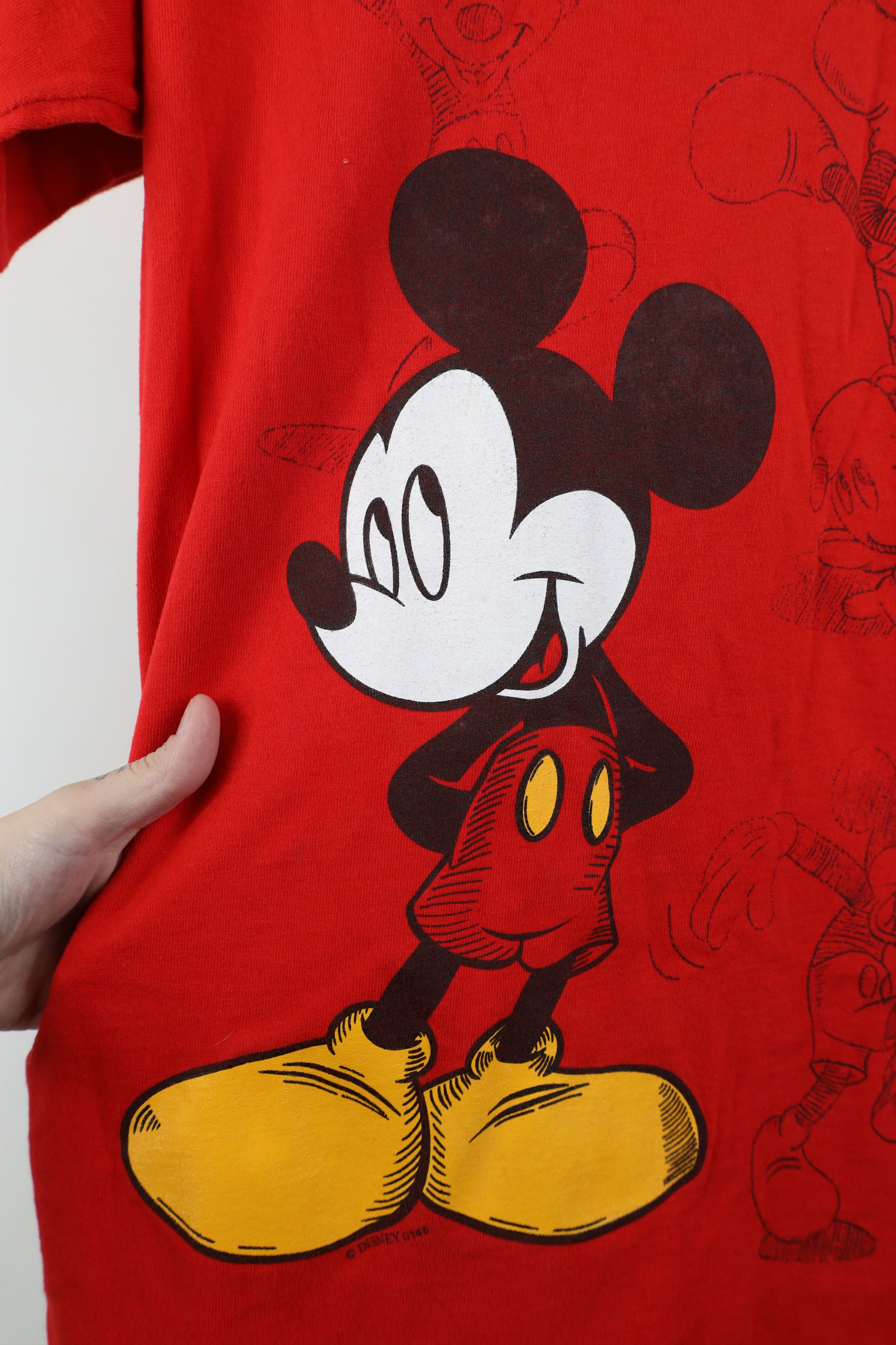Vintage Vintage 90s Disney Mickey Mouse Sketch T-Shirt Cotton USA Size US M / EU 48-50 / 2 - 7 Thumbnail