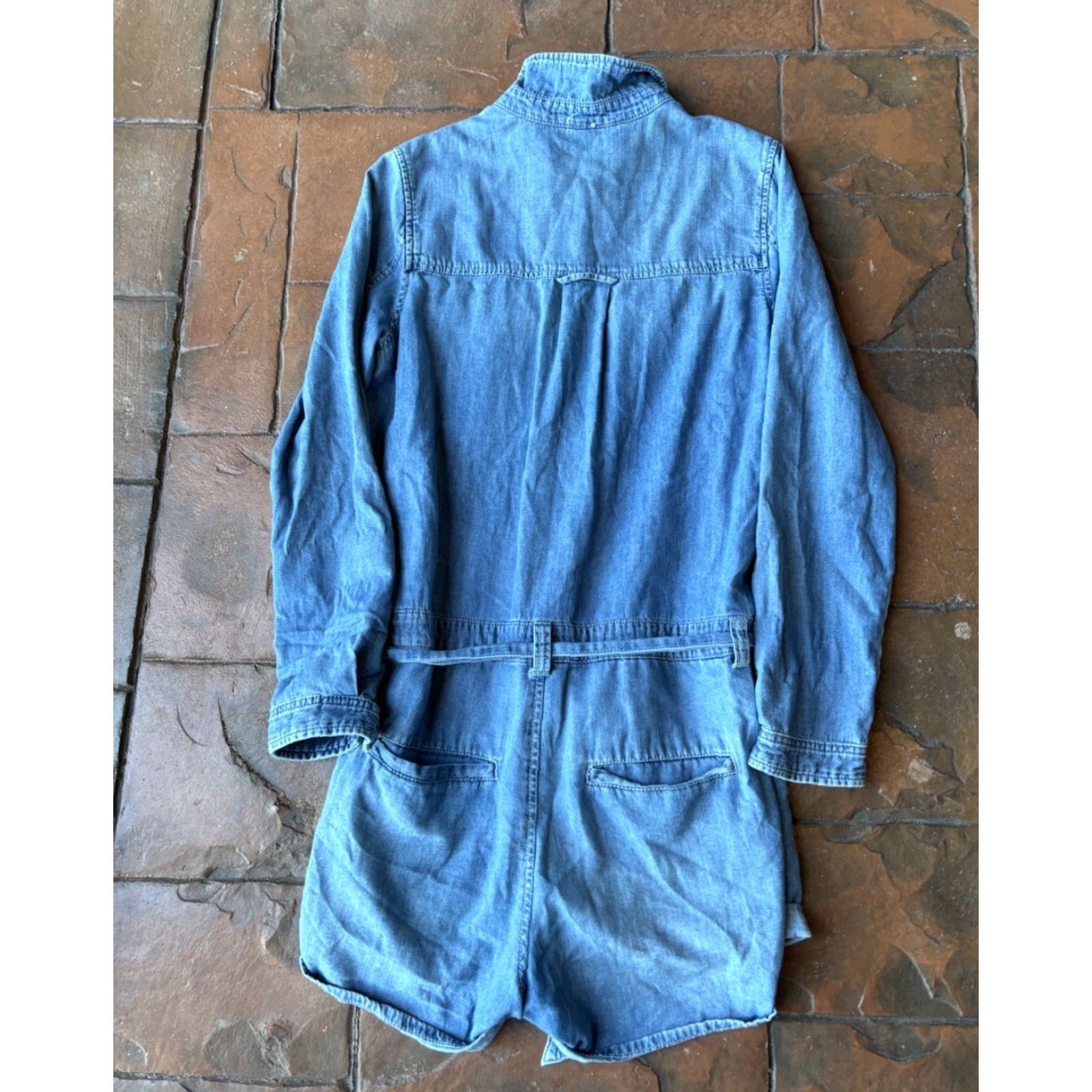 Free People Free People Denim Romper Women Medium Blue Jean Long Sleeve Utility Size M / US 6-8 / IT 42-44 - 3 Thumbnail