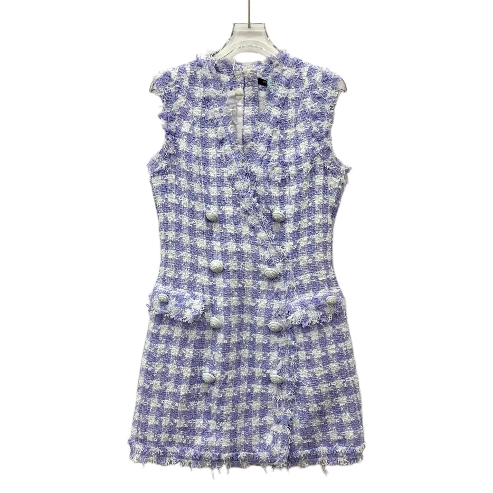 Balmain Balmain Colorblock Cotton Tweed Dress Size XS / US 0-2 / IT 36-38 - 1 Thumbnail
