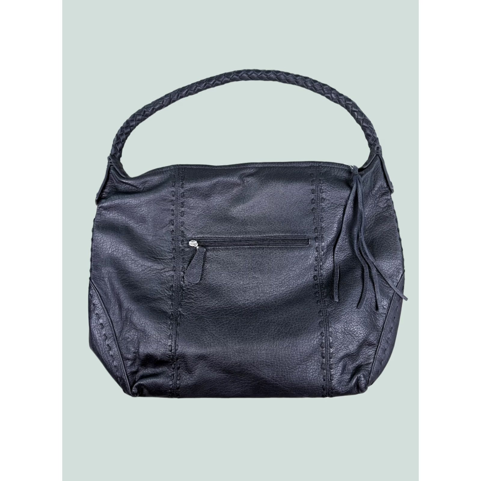Vintage Chi by Carlos Falchi Shoulder Bag BLACK GENUINE LEATHER HOBO PURSE Women Size ONE SIZE - 1 Thumbnail