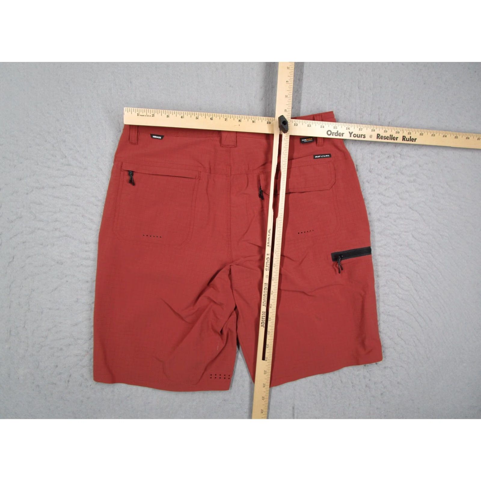 Rip Curl Rip Curl Boardwalks Shorts Mens 29 Red Cordura Quick Dry 9" Chino Global Entry Pocket Zip Drawstring Size US 29 - 7 Thumbnail