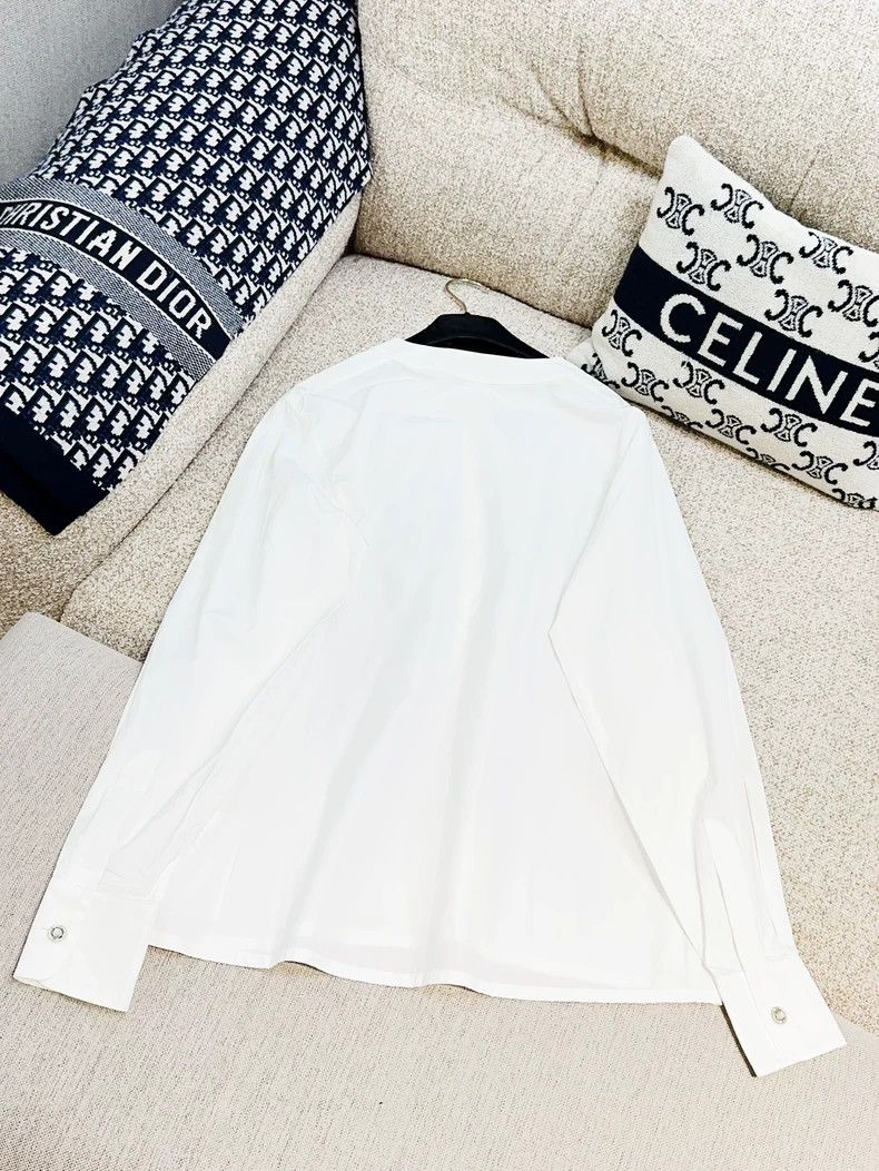 Chanel Chanel White round-neck glazed button long-sleeved shirt Size XS / US 0-2 / IT 36-38 - 3 Thumbnail