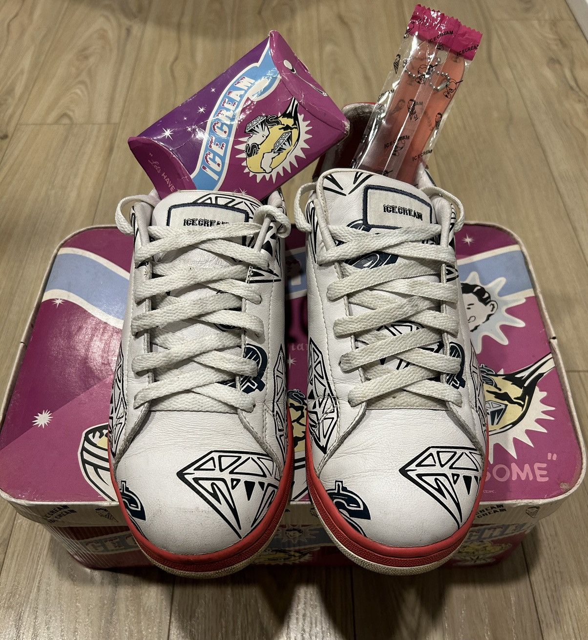 image of Billionaire Boys Club x Icecream Very OG Reebok X Bbc/ice Cream White Diamond & Dollar Shoes (Size 