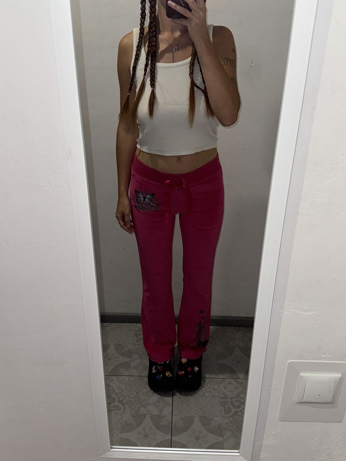 Other VINTAGE LIPSY VELOUR 2000s PINK PANTS Size 28" / US 6 / IT 42 - 2 Thumbnail