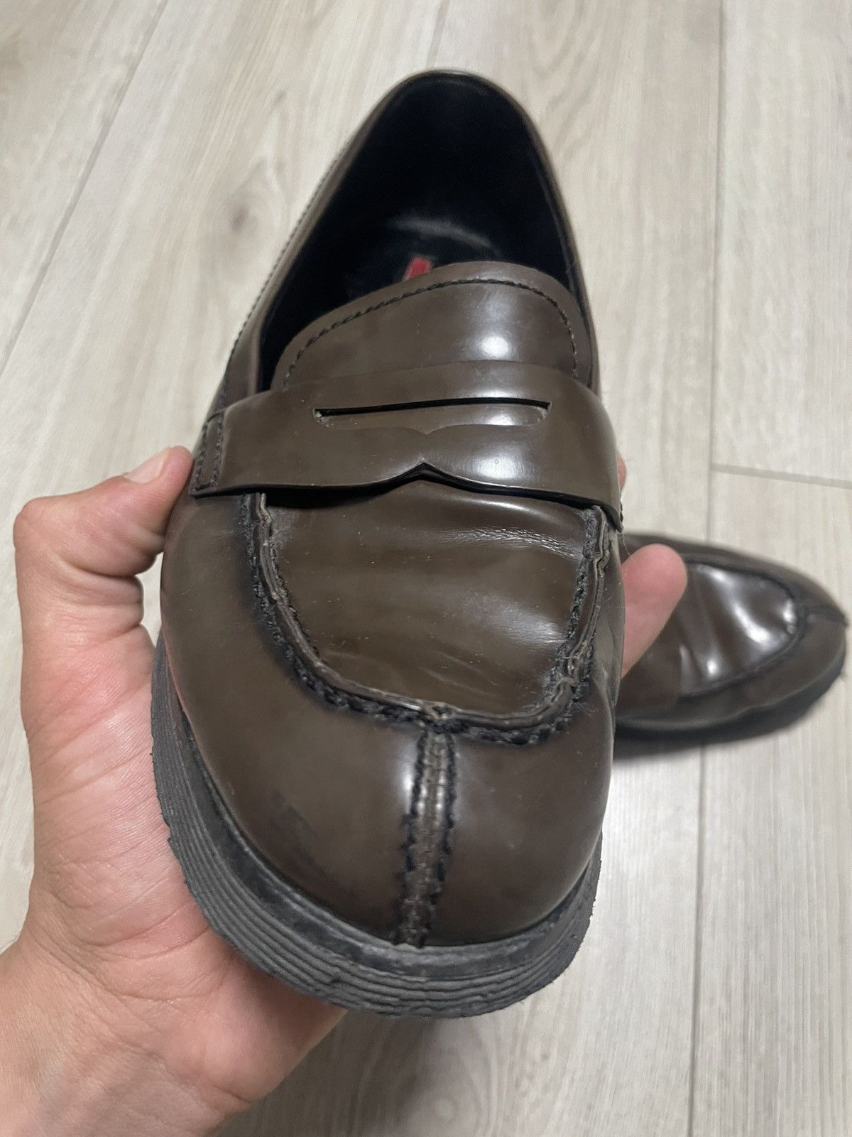 Prada × Vintage Vintage 00s Prada Spazzolato Leather Penny Loafer 3d5575 Size US 8 / IT 38 - 10 Thumbnail